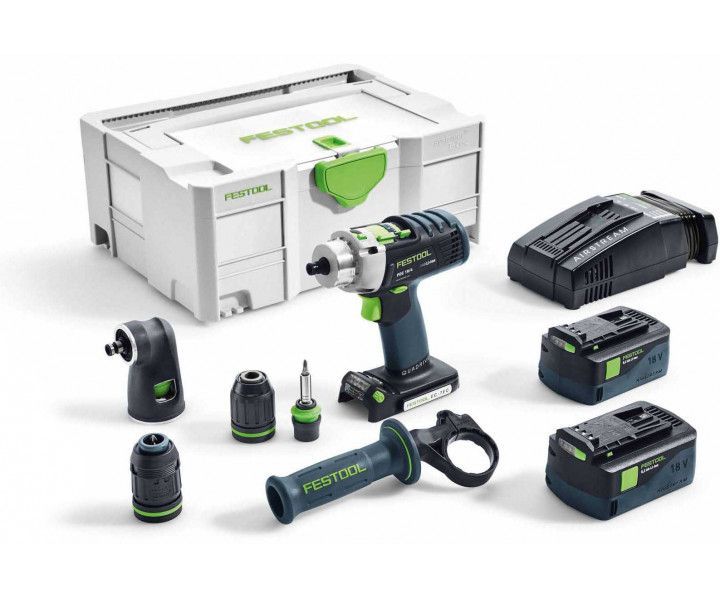 Фото Аккумуляторная ударная дрель-шуруповёрт Festool QUADRIVE PDC 18/4 Li 5,2 Set XL в интернет-магазине ToolHaus.ru