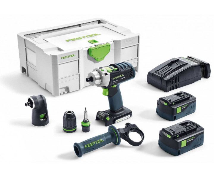 Фото Аккумуляторная ударная дрель-шуруповёрт Festool QUADRIVE PDC 18/4 Li 5,2 Set в интернет-магазине ToolHaus.ru